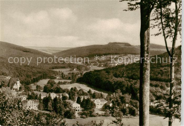 Bad Brueckenau Panorama Kurort im Naturpark Bayerische Rhoen Kupfertiefdruck