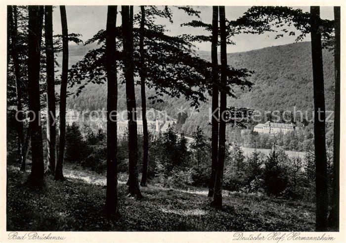 Bad Brueckenau Blick auf Deutschen Hof Hermannsheim Kurort im Naturpark Bayerisc