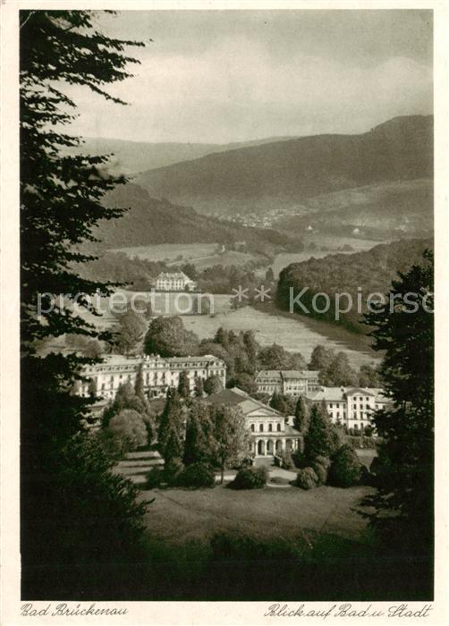 Bad Brueckenau Blick auf Bad und Stadt Kurort im Naturpark Bayerische Rhoen Kupf
