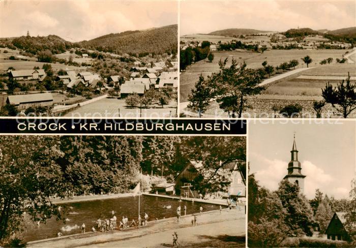 Crock Auengrund Panorama Schwimmbad Kirche