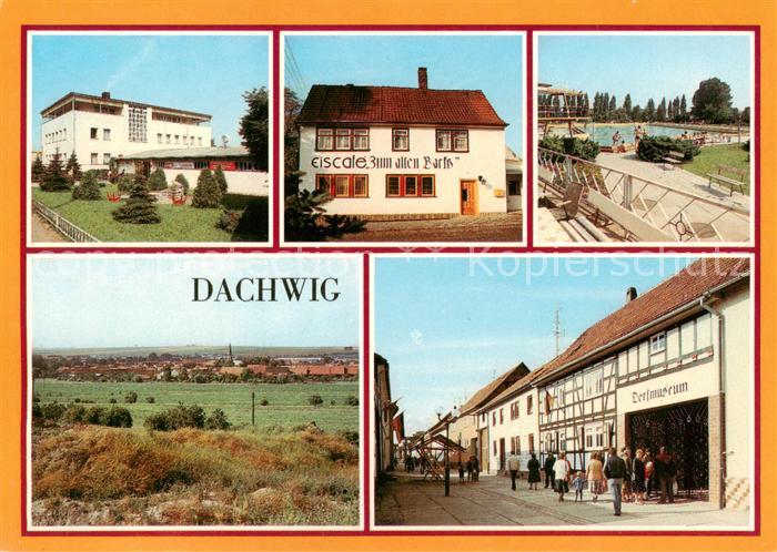 Dachwig Mehrzweckgebaeude Eiscafe Zum alten Backs Freibad Ortsansicht Strasse de