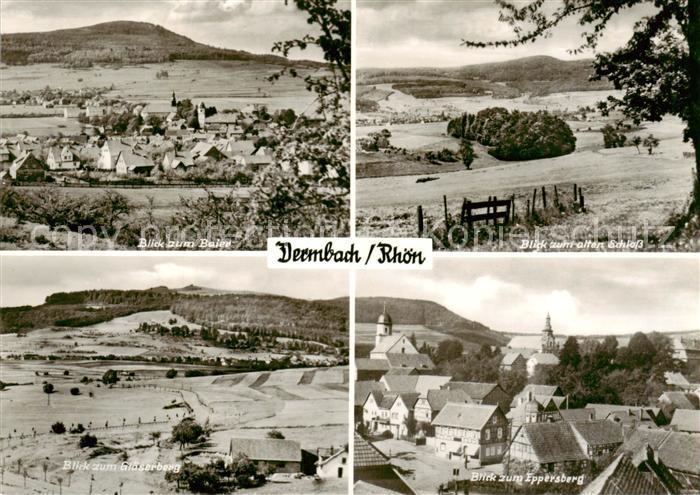 Dermbach Thueringen Rhoen Blick zum Baier Blick zum alten Schloss und Blaeserber