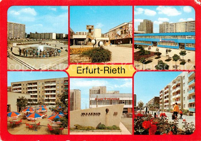 Rieth Erfurt Brunnen der Voelkerfreundschaft Zentrum Ambulatorium Cafe Berolina