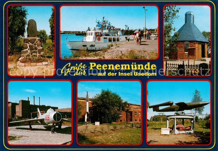 Peenemuende Denkmal Fahrgastschiff Kapelle Motorflugzeug Rakete Historisch-Techn