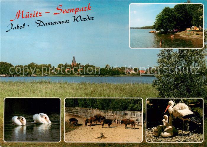 Jabel Waren Teilansicht Campingplatz Hoeckerschwaene Damerower Werder Wisentgehe