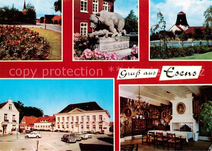 Esens Teilansichten Kriegerdenkmal Ortszentrum Festsaal