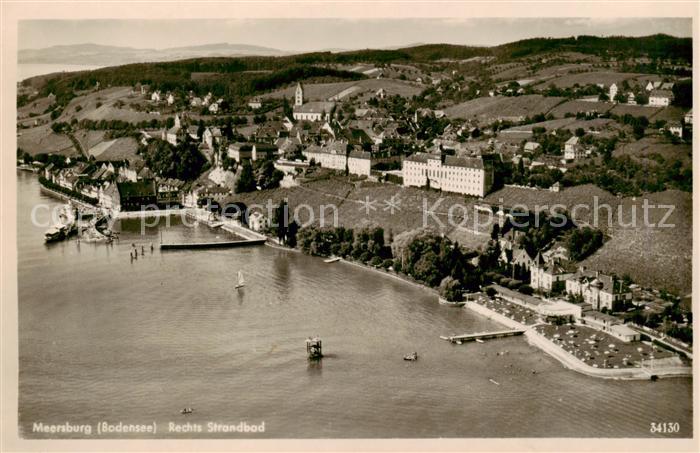 Meersburg Bodensee Fliegeraufnahme mit Strandbad