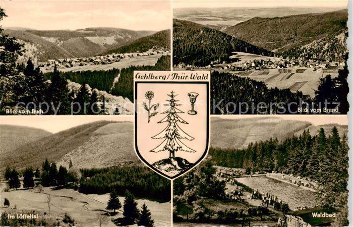 Gehlberg Blick vom Buch Blick vom Brand Im Loeffeltal Waldbad