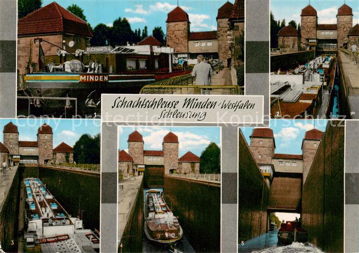 Minden  Westfalen Weser Schachtschleuse Schleusung Details Cafe an der Schachtsc