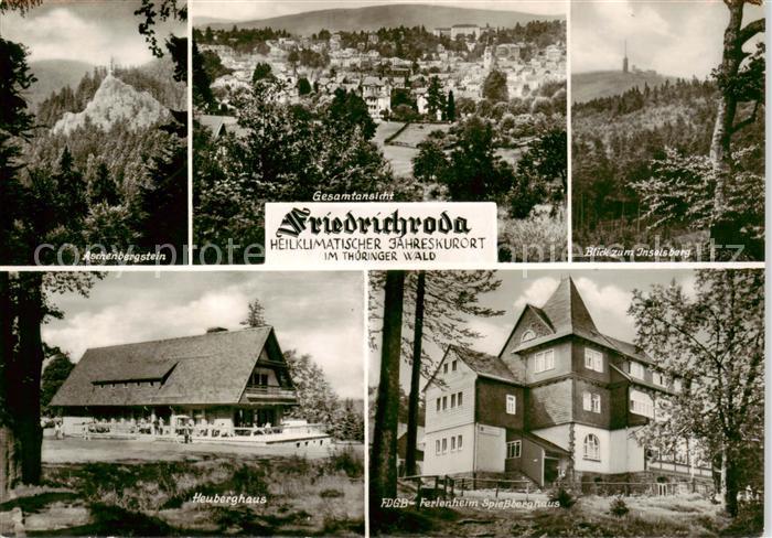 Friedrichroda Aschenbergstein Panorama Inselsberg Heuberghaus FDGB Erholungsheim