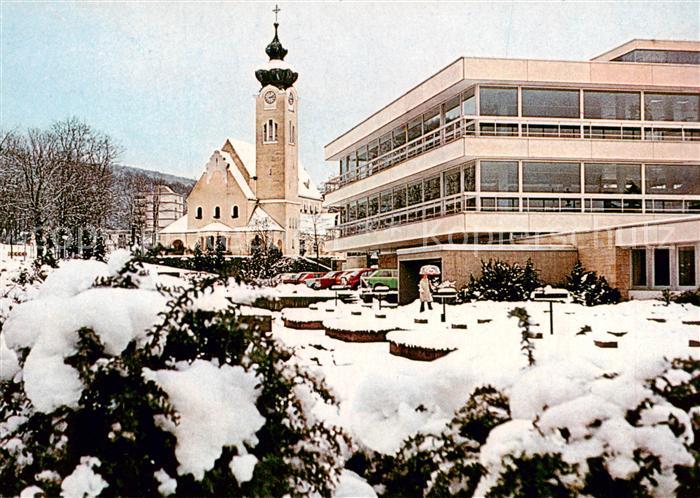 Bad Brueckenau Kurmittelhaus und Marien Kirche im Winter