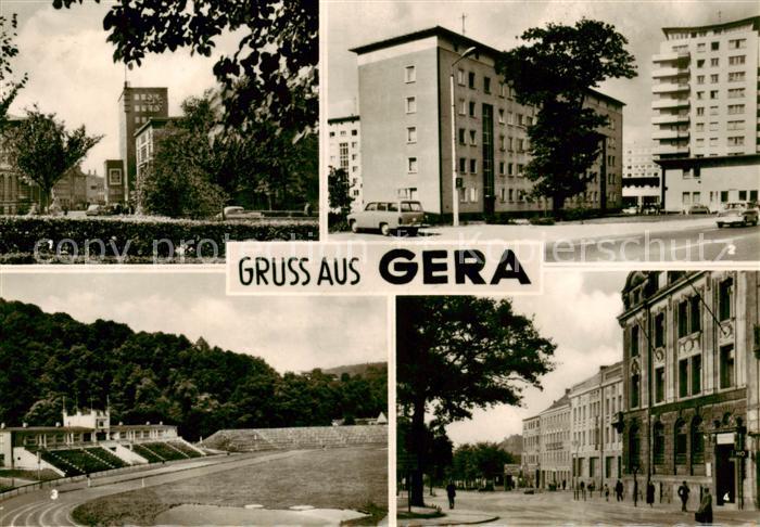 Gera Hochhaus Ernst Thaelmann Str Stadion der Freundschaft Puschkinplatz