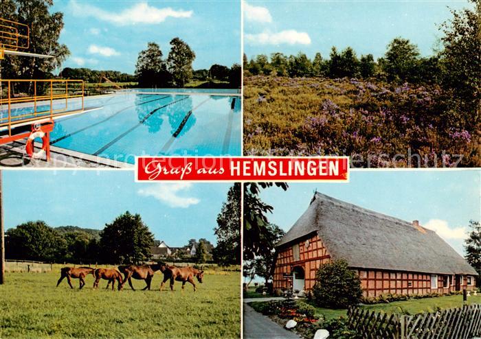 Hemslingen Schwimmbad Heidelandschaft Pferdekoppel Fachwerkhaus