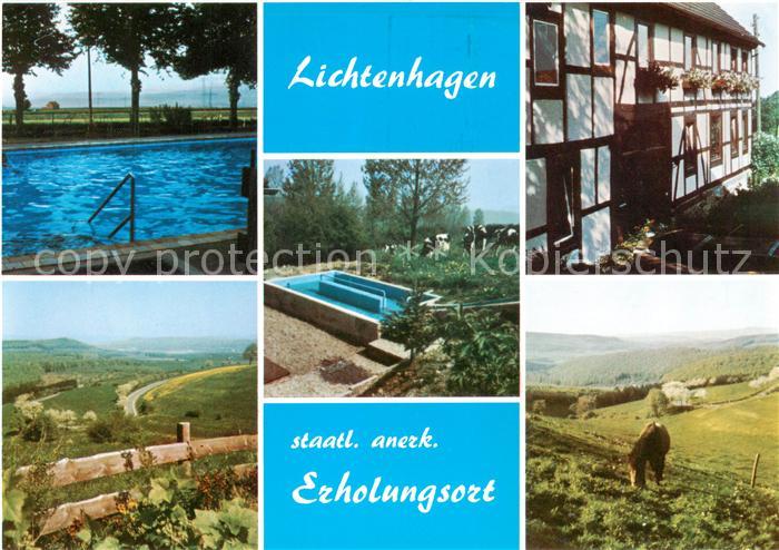 Lichtenhagen Goettingen Schwimmbad Panorama Wassertretanlage Fachwerkhaus