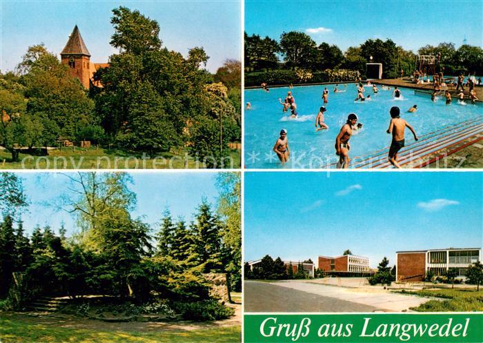 Langwedel  Verden Kirche Schwimmbad Schule Park