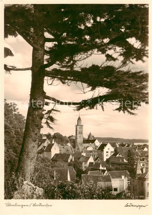 ueberlingen Bodensee Teilansicht mit Kirche
