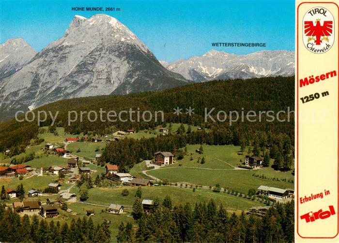 Moesern Seefeld Tirol AT Fliegeraufnahme mit Hohe Munde und Wettersteingebirge