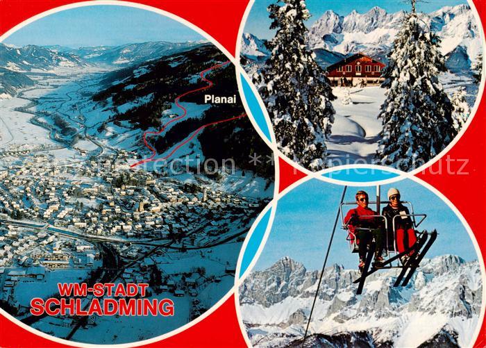 Schladming Obersteiermark AT Fliegeraufnahme mit Ennstal Planai und Hochwurzen G