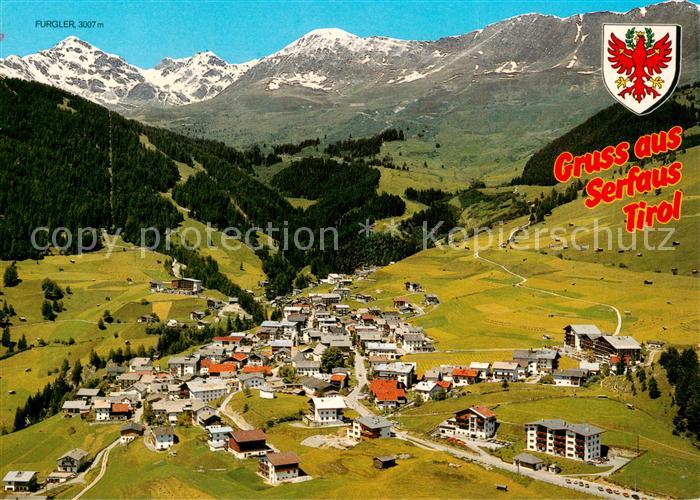 Serfaus Tirol Fliegeraufnahme mit Seilbahn zum Koelner Haus
