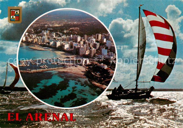 El Arenal Mallorca ES Fliegeraufnahme Segelboote