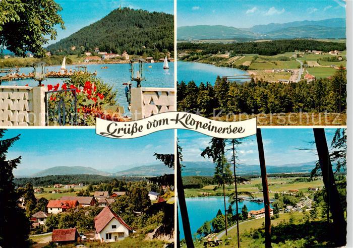 Unterburg Klopeinersee Kaernten AT Teilansichten Panorama