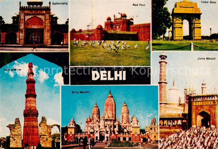 Delhi India Safdarjang Red Fort India Gate Kutub Minar Birla Mandir Jama Masjid