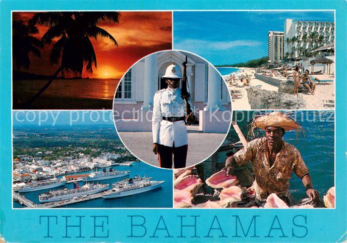 Nassau  Bahamas Strand Hafen Wachmann Fischer