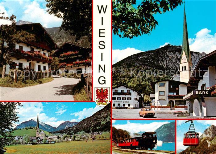 Wiesing Tirol AT Ortsansichten Kirche Bahn Gondelbahn