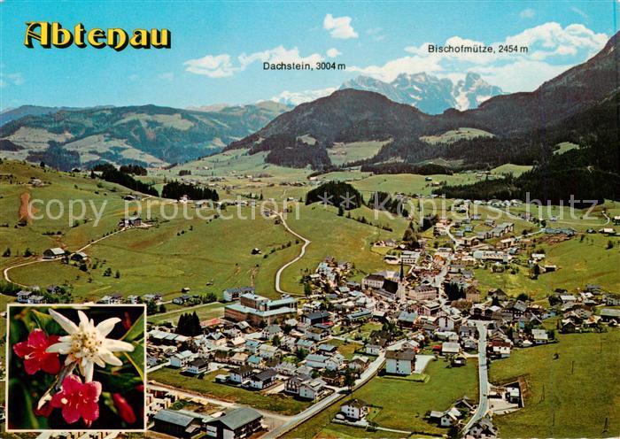 Abtenau AT Fliegeraufnahme mit Dachstein und Bischofsmuetze