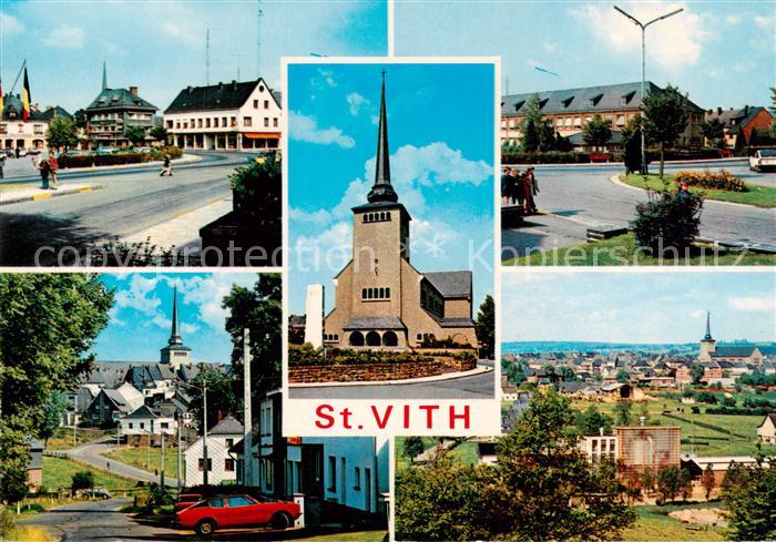 St-Vith Belgie Strassenpartien Kirche Panorama