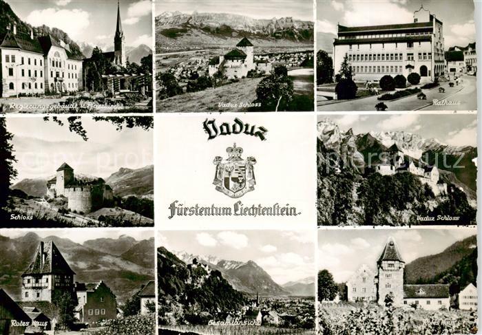 Vaduz Liechtenstein FL Regierungsgebaeude Schloss Rathaus Rotes Haus Panorama