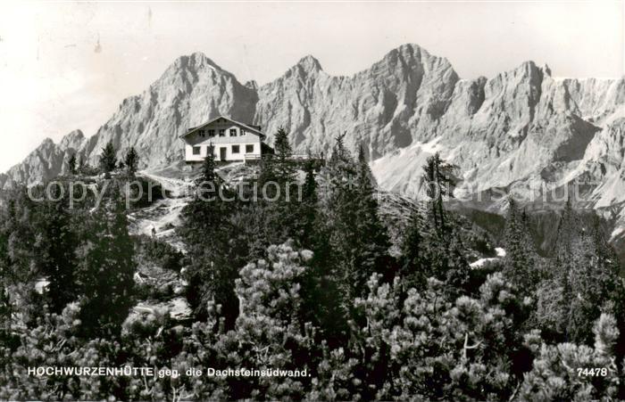 Hochwurzenhuette 1852m Steiermark AT Berghaus gegen Dachsteinsuedwand