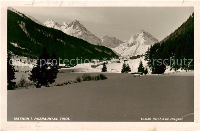 Mathon Paznauntal Tirol AT Winterpanorama Alpen