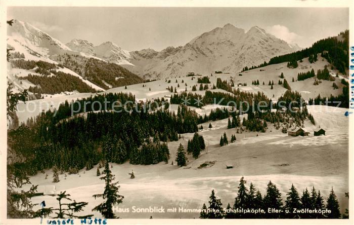 Hirschegg Kleinwalsertal Vorarlberg AT Haus Sonnblick mit Hammerspitze Schafalpk