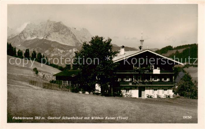 Fieberbrunn Tirol AT Gasthof Schwefelbad mit Wildem Kaiser Kaisergebirge