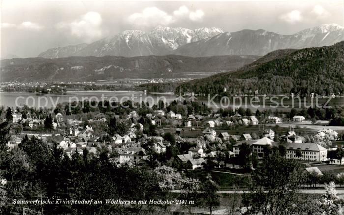 Krumpendorf Woerthersee AT Panorama Sommerfrische mit Hochobir Karawanken