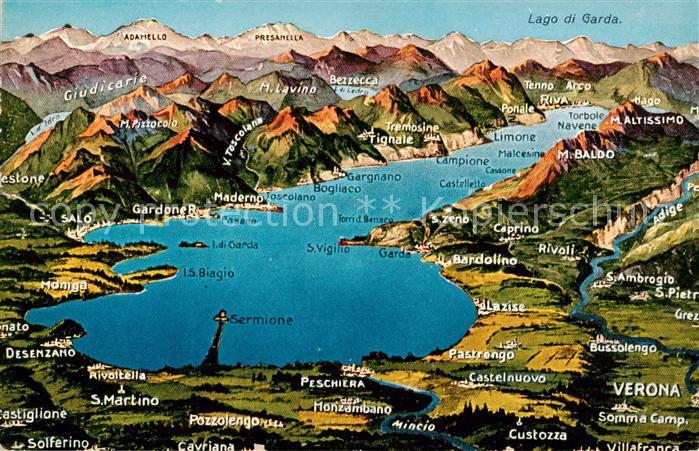 Gardasee Lago di Garda und Umgebung aus der Vogelperspektive