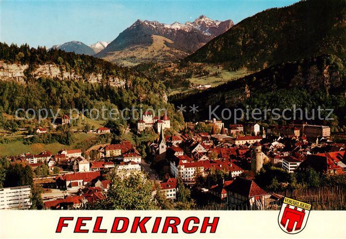 Feldkirch  Vorarlberg AT Panorama Montfortstadt Alpen