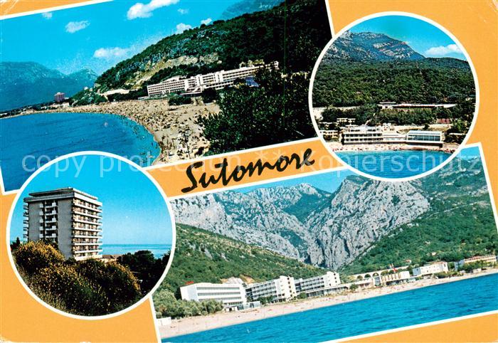 Sutomore Sutomora Dalmatien Croatia Kuestenpanorama Strand Hotels Berge