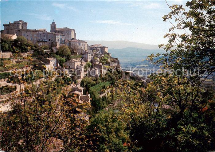 Gordes 84 Vaucluse Vue sur le coteau et le chateau