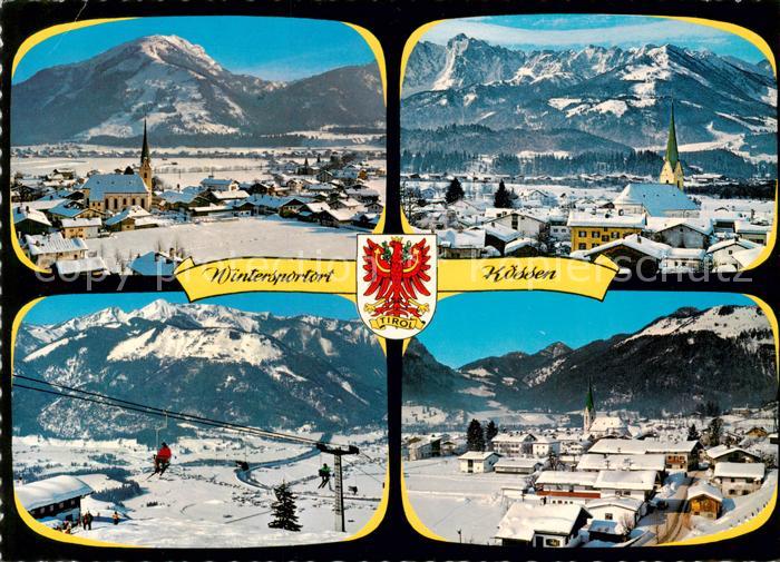 Koessen Tirol AT Teilansichten mit Kirche und Skilift