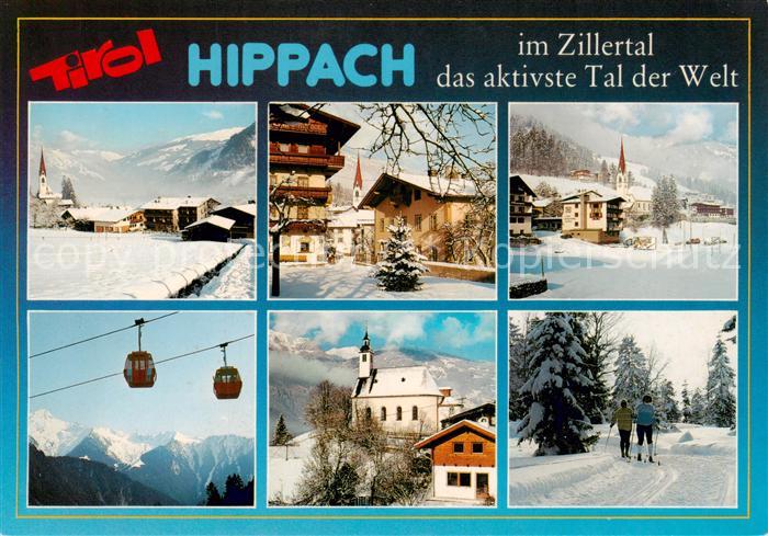 Hippach Tirol AT Kirche Dorfmotive Seilbahn Langlaufloipe