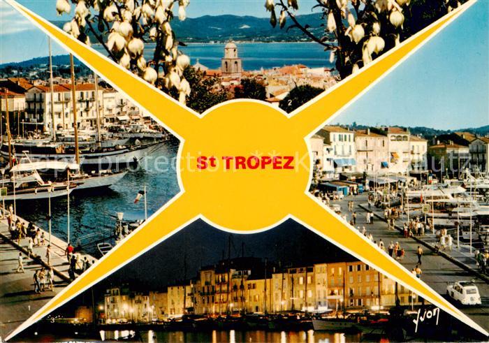 Saint Tropez Var Quai Suffren Vue generale Le Port la Nuit Les Quais et le Port