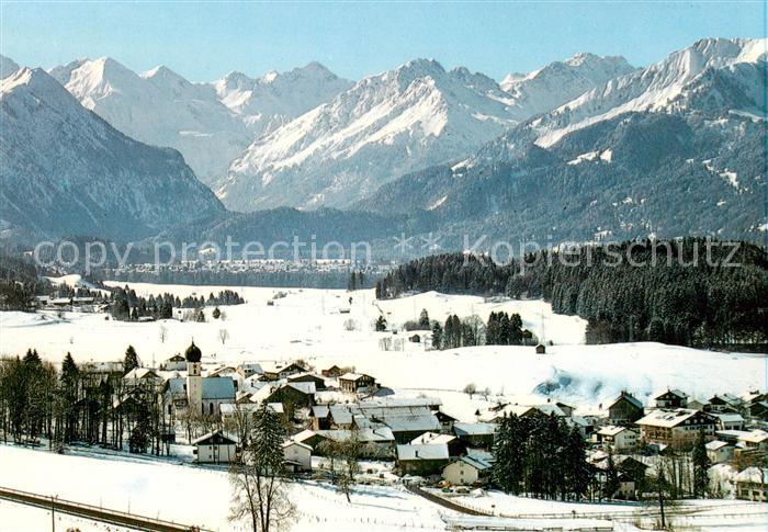 Schoellang mit Blick auf Oberstdorf und das Allgaeuer Hochgebirge