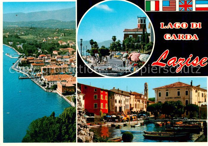 Lazise Lago di Garda Fliegeraufnahme Promenade Hafenpartie
