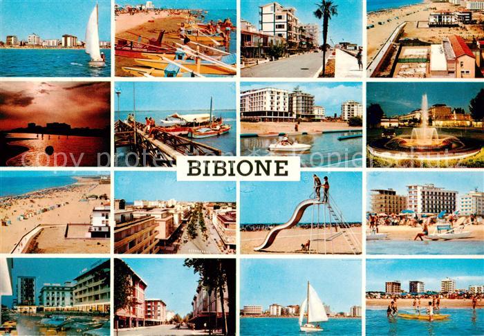 Bibione IT Teilansichten Strandpartien Hotels