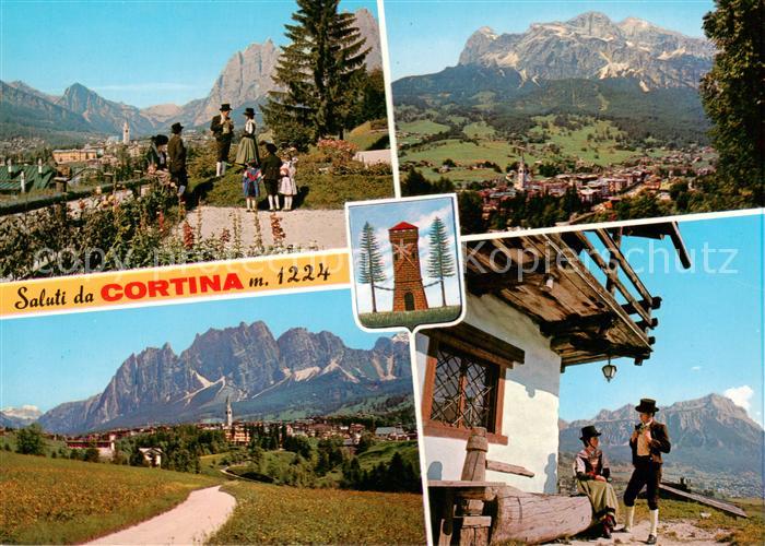 Cortina d Ampezzo IT Teilansichten Trachtenpaar