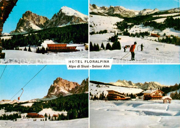 Seiseralm Alpe di Siusi Trentino IT Hotel Floralpina Skilift Panorama