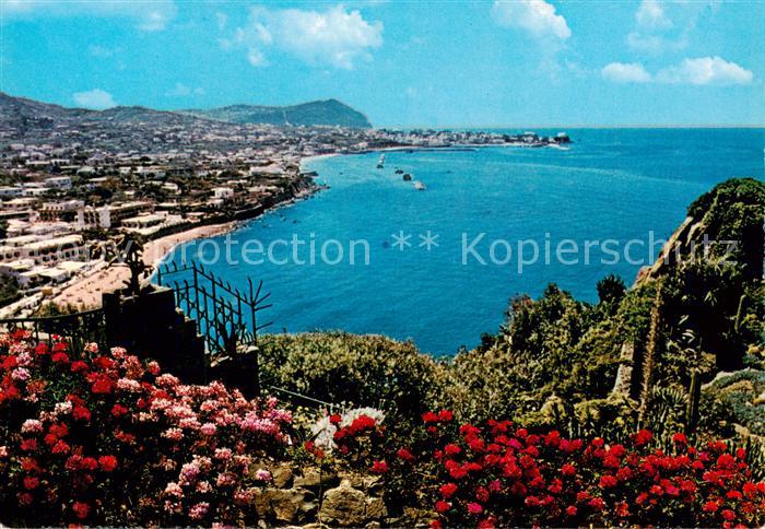 Forio d Ischia IT Panorama Spiaggia di San Francesco dal giardino esotico