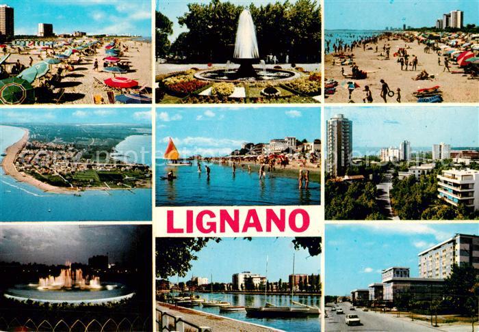 Lignano IT Strandpartien Fliegeraufnahme Hafenpartie